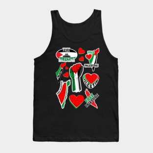 Palestine Symbols Pattern Tank Top